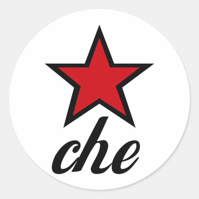 Red Star Che Guevara! Runder Aufkleber (Vorderseite)