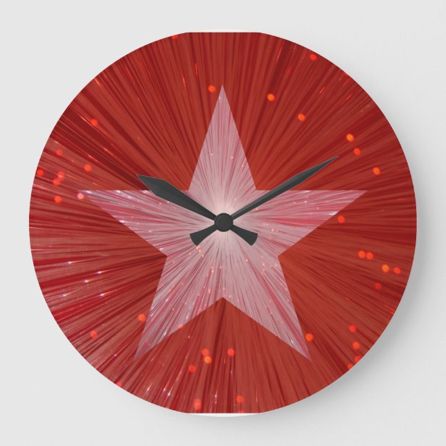 Red Star Clock Große Wanduhr (Vorderseite)