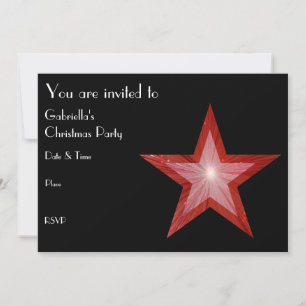 Red Star Einladung Vorderseite schwarz