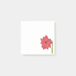Red Star Flower Blank Post-it Klebezettel