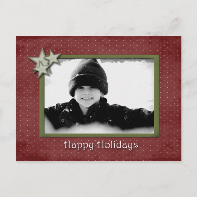 Red Star Foto Postcard Feiertagspostkarte (Vorderseite)