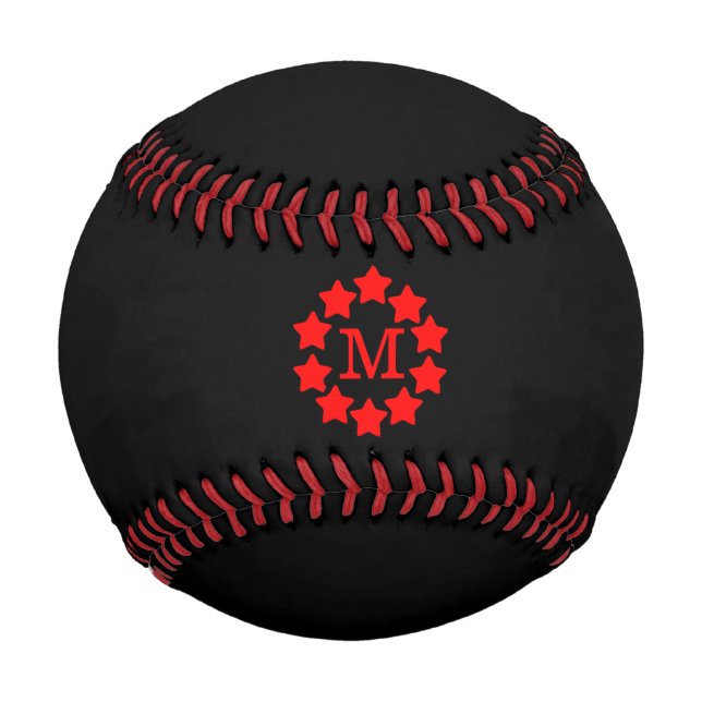 Red Star Frame Mit Monogramm Black Baseball (Vorderseite)