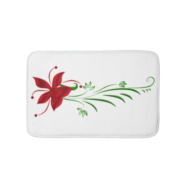 Red Star Gazer Lily Bath Mat Badematte (Vorderseite)