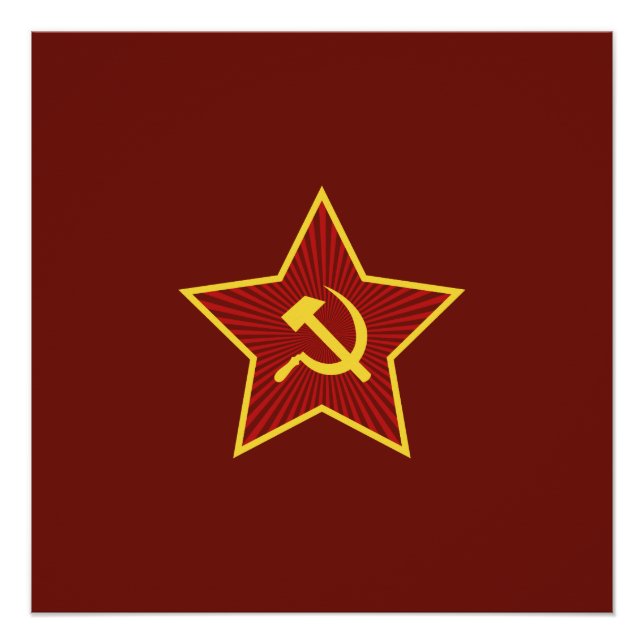Red Star Hammer und Sickle Poster (Vorderseite)