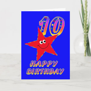 Red Star Happy 10. Geburtstagskarte Karte