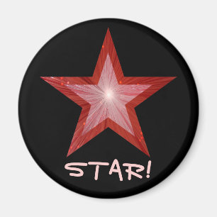 Red Star Kühlschrank 'STAR' Magnet rund schwarz