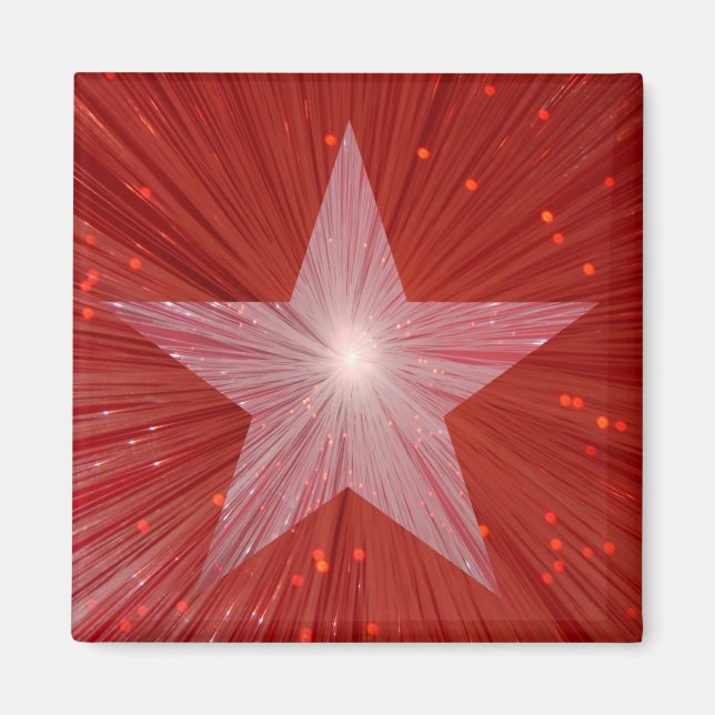 Red Star Kühlschrankmagnet Square Magnet (Vorne)