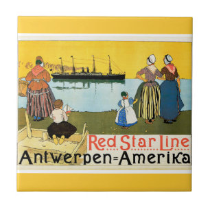 Red Star Line ~ Antwerpen-Amerika Fliese