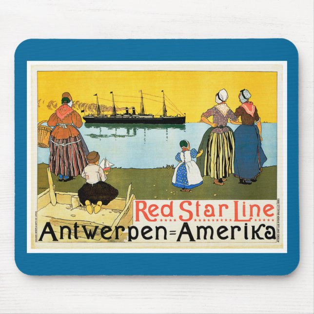 Red Star Line ~ Antwerpen-Amerika Mousepad (Vorne)