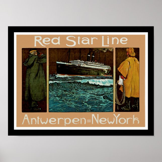 Red Star Line ~ Antwerpen-New York Poster (Vorne)