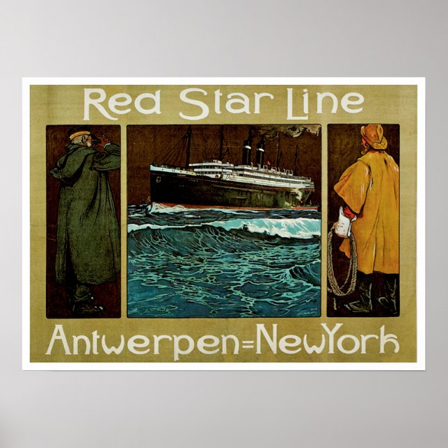 Red Star Line ~ Antwerpen=New York Poster (Vorne)