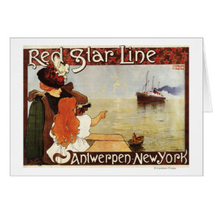 Red Star Line Kreuzfahrt nach New York Werbeplakat