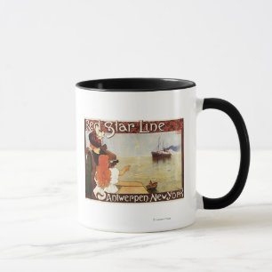 Red Star Line Kreuzfahrt nach New York Werbeplakat Tasse