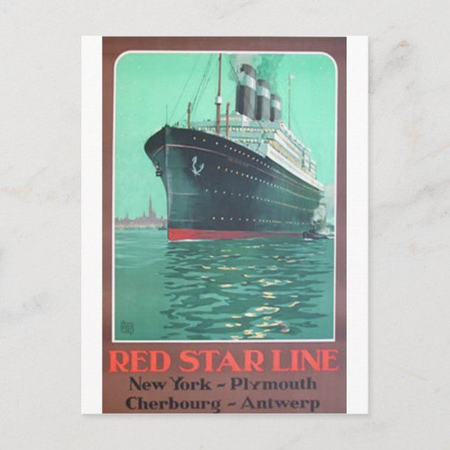 Red Star Line Titanic alte Werbung Postkarte (Vorderseite)