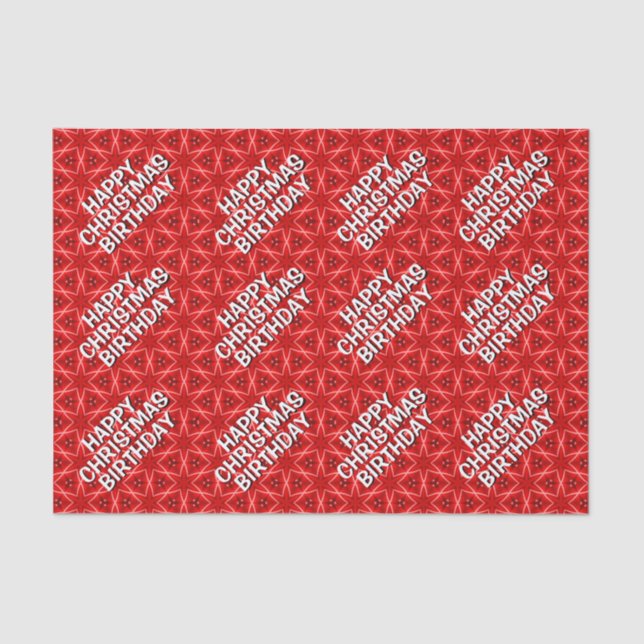 Red Star Pattern / Frohe Weihnachten Geburtstag Seidenpapier (Vorderseite)