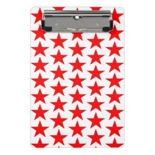 Red Star Pattern Mini Klemmbrett