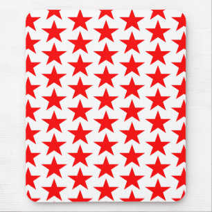 Red Star Pattern Mousepad