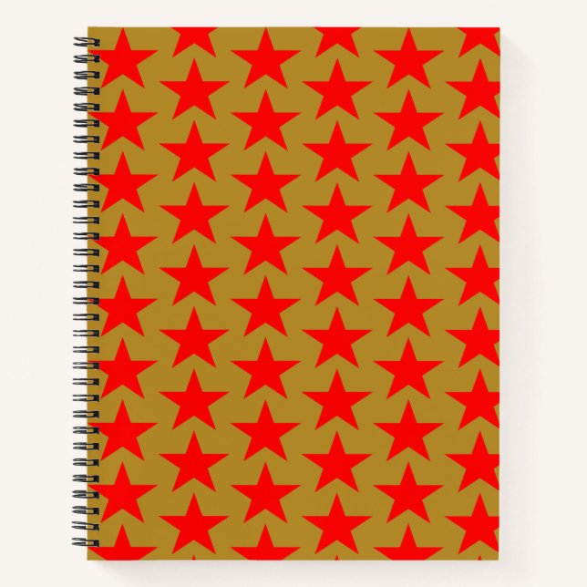 Red Star Pattern Notizbuch (Vorderseite)