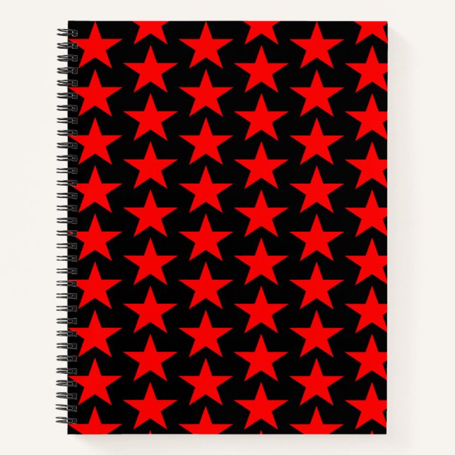 Red Star Pattern Notizbuch (Vorderseite)