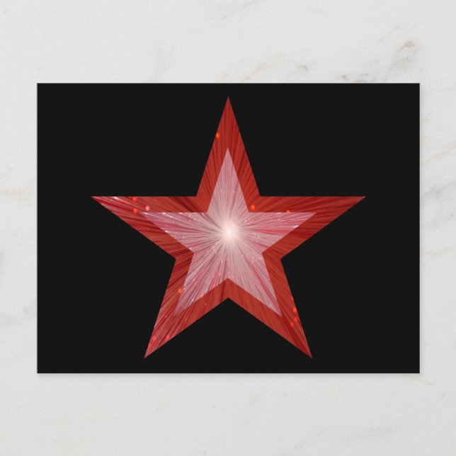 Red Star Postcard schwarz Postkarte (Vorderseite)