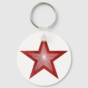 Red Star Schlüsselanhänger weiß