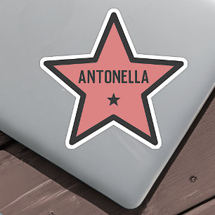 Red Star Shape Kontur Einfaches Cooles Individuell Aufkleber