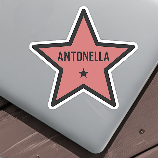 Red Star Shape Kontur Einfaches Cooles Individuell Aufkleber (Von Creator hochgeladen)