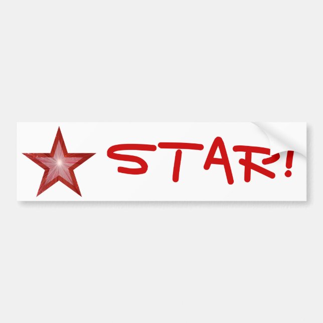 Red Star 'STAR' Autoaufkleber weiß (Vorne)