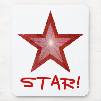 Red Star 'STAR' Mousepad White