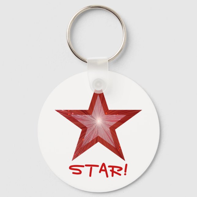 Red Star 'STAR' Schlüsselanhänger weiß (Vorderseite)