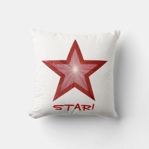 Red Star 'STAR!' werfen Kissen, quadratisch, weiß Kissen