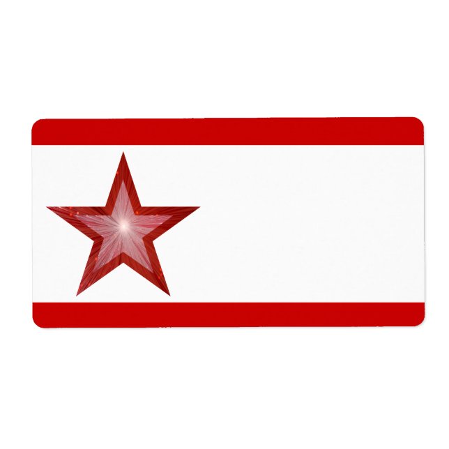 Red Star Strip-Etikett schlicht weiß (Vorne)