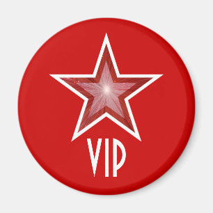 Red Star "VIP" Kühlschrankmagnet rund rot Magnet