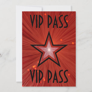 Red Star "VIP PASS" Einladung schwarz