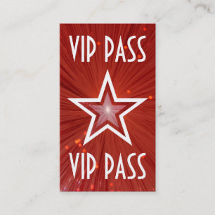 Red Star "VIP PASS" Visitenkarte rot zurück