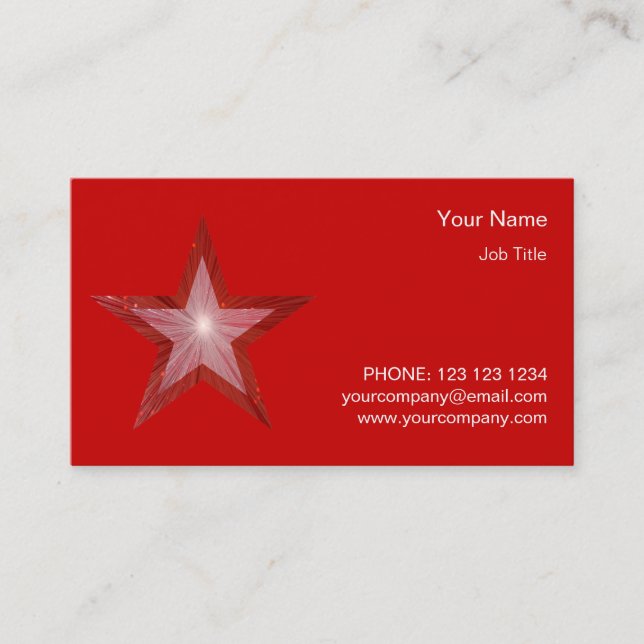 Red Star Visitenkarte Seitenstarter (Vorderseite)