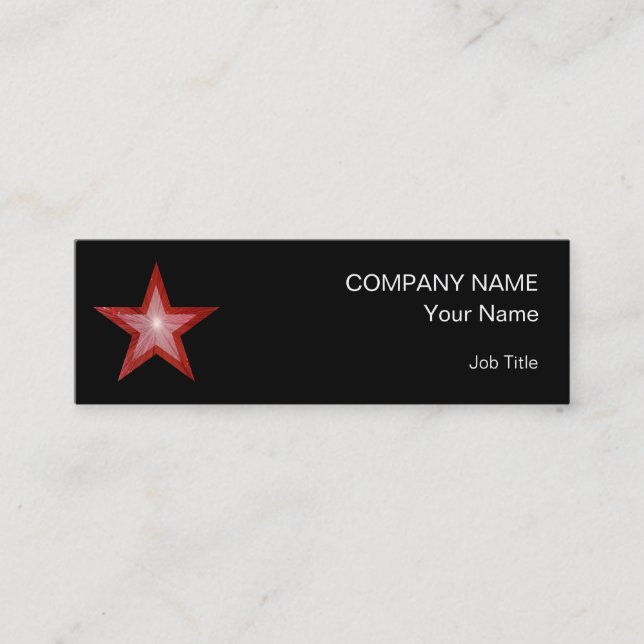 Red Star Visitenkartenvorlage schwarz Mini Visitenkarte (Vorderseite)