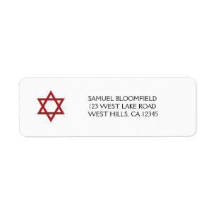 Red Star von David Return Address Label