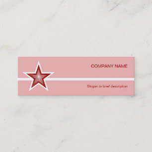 Red Star White Line Visitenkarte Rosa dünn