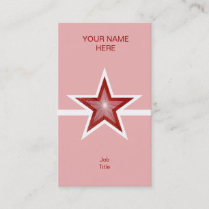 Red Star White Line Visitenkarte Rosa vertikale