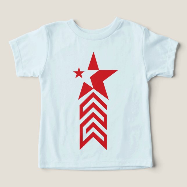 Red Star with Chevron Arrows (Design Vorderseite)