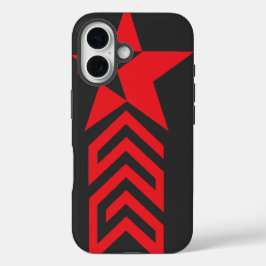 Red Star with Chevron Arrows iPhone 16 Hülle