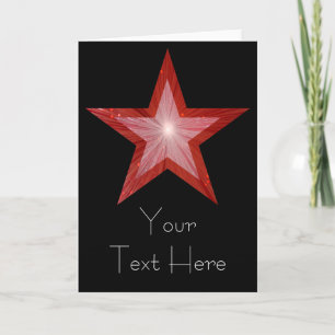 Red Star "Your Text"-Karte schwarz Feiertagskarte
