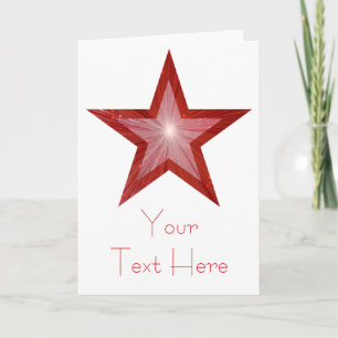 Red Star "Your Text"-Karte weiß, vertikal Feiertagskarte