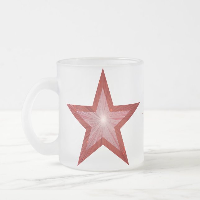 Red Star "Your Text" zwei Töne Tasse weiß (Links)