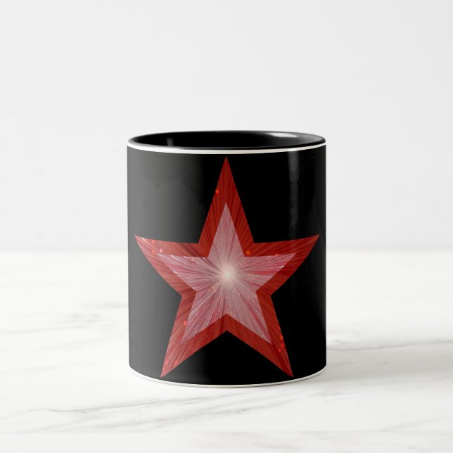 Red Star zwei Töne Tasse schwarz (Mittel)