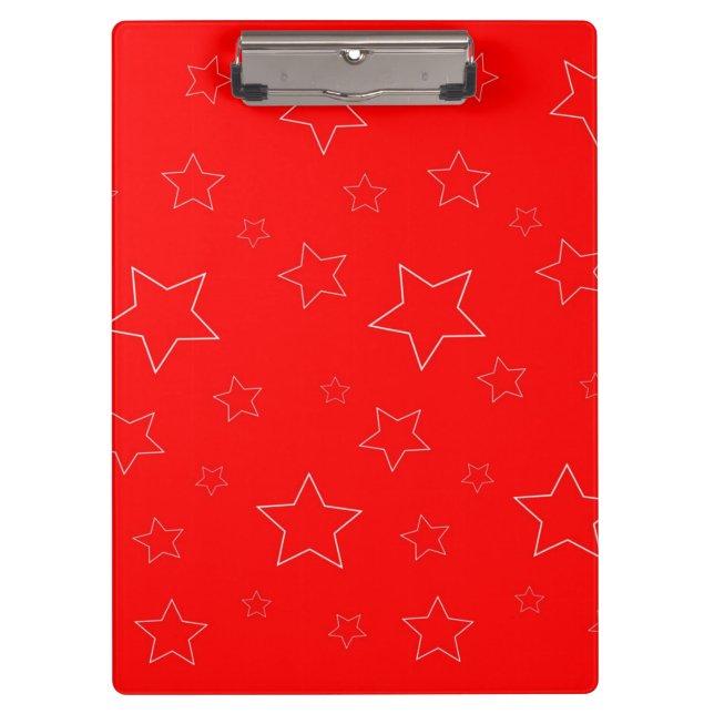 Red Stars Clipboard Klemmbrett (Vorderseite)