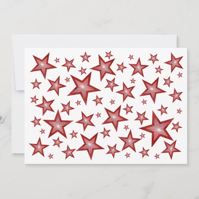 Red Stars Einladung Weiß (Vorderseite)