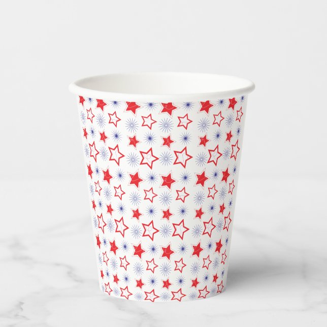 Red Stars Paper Cups Pappbecher (Vorderseite)