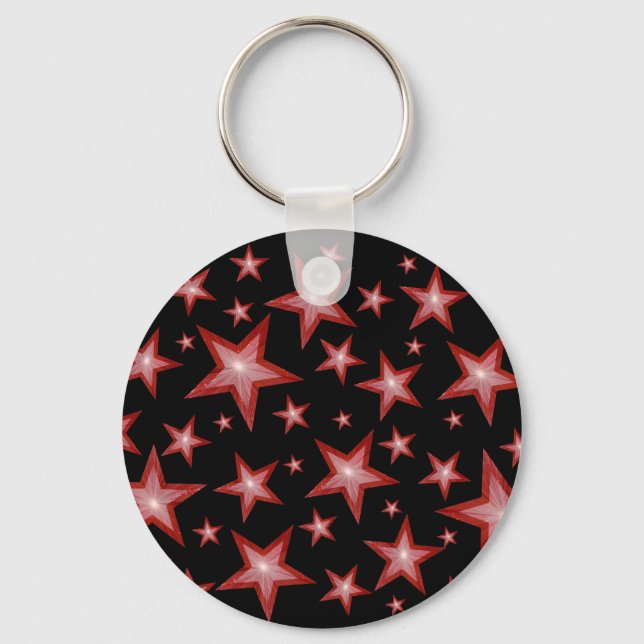 Red Stars Schlüsselanhänger schwarz (Vorderseite)